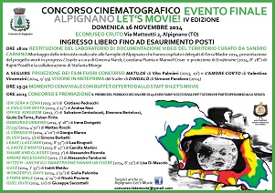 Il 16 novembre ad Alpignano la serata conclusiva di Let's Movie 2014