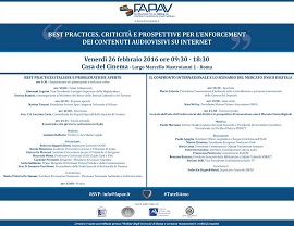 Tutela dei contenuti audiovisivi ed enforcement su Internet alla Casa del Cinema di Roma