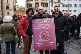 Suranga D. Katugampala ed Antonio Augugliaro alla manifestazione nazionale sul diritto di cittadinanza