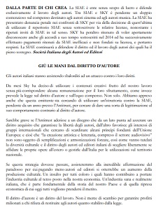 GI� LE MANI DAL DIRITTO D�AUTORE - Oltre mille i firmatari del manifesto