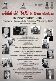 ARTISTI DEL �900 IN TERRA CIOCIARA - Il convegno a Frosinone il 16 novembre