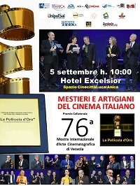 VENEZIA 76 - Il 5 settembre La Pellicola d'Oro