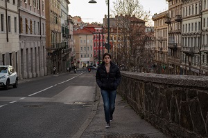 LA RAGAZZA HA VOLATO - Wilma Labate sul set a Trieste