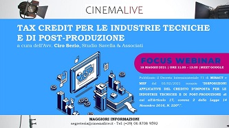 TAX CREDIT - Un convegno di Cinema Live