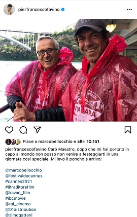 CANNES 2021 - Favino accorre per il premio a Bellocchio
