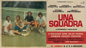 UNA SQUADRA - Adriano Panatta, Tonino Zugarelli, Corrado Barazzutti e Domenico Procacci presentano il film al cinema Giulio Cesare di Roma
