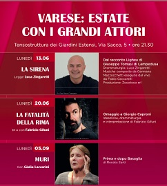 ESTATE CON I GRANDI ATTORI - A Varese Luca Zingaretti, Fabrizio Gifuni e Giulia Lazzarini