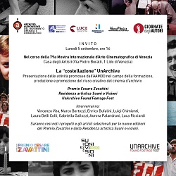 VENEZIA 79 - A Venezia la presentazione della costellazione UnArchive
