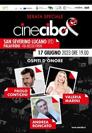 CINECIBO - Paolo Conticini, Andrea Roncato e Valeria Marini a San Severino