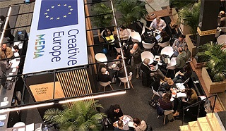 CANNES 78 - Creative Europe MEDIA Stand durante il March du Film
