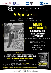 MARIO CAROTENUTO - Il 9 aprile a Roma una giornata dedicata all'attore nel trentesimo anniversario della scomparsa