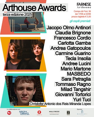ARTHOUSE AWARDS 3 - I vincitori. Al Farnese di Roma dal 16 al 22 giugno