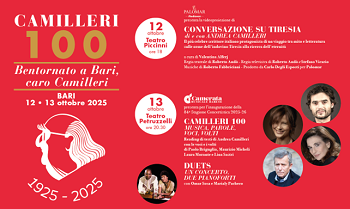 BENTORNATO A BARI, CARO CAMILLERI - Il 12 e 13 ottobre