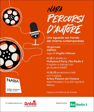 NABA - PERCORSI D'AUTORE 3 - Il 19 gennaio appuntamento con 
