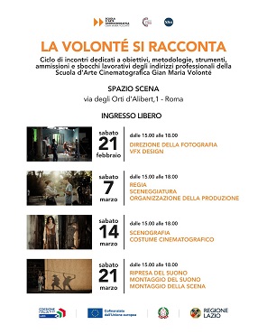 LA VOLONTE' SI RACCONTA - Dal 21 febbraio nuovi incontri dedicati alla formazione artistica