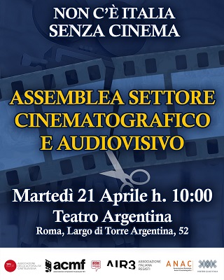 COORDINAMENTO AUTORI E AUTRICI - Convoca l'Assemblea generale del settore Cinema e Audiovisivo per il 21 aprile a Roma