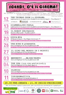SCENDI, C�� IL CINEMA 14 - Dal 12 giugno il cinema estivo nei cortili popolari del quartiere Giambellino Lorenteggio di Milano