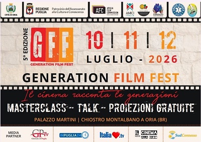 GENERATION FILM FESTIVAL 5 - Dal 10 al 12 luglio ad Oria