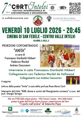 CORTINTELVI 7 - Il 10 luglio proiezione di 