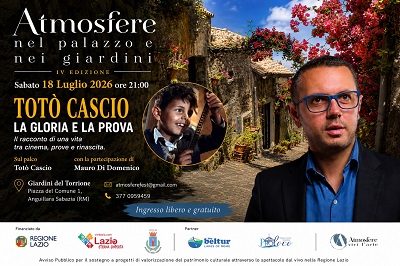 LA GLORIA E LA PROVA -  Il racconto di Tot� Cascio, l'indimenticabile protagonista di Nuovo Cinema Paradiso ad Atmosfere Festival