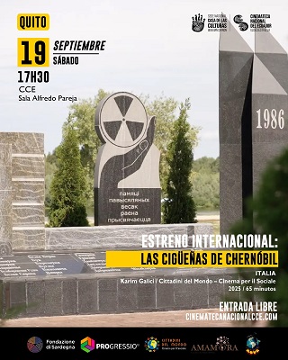LE CICOGNE DI CHERNOBYL - Il 19 settembre premi�re latinoamericana alla Cinemateca Nacional del Ecuador a Quito e contemporanea proiezione a Roma